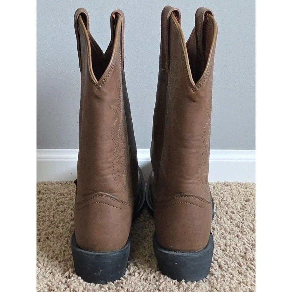 EUC Justin Basic Boots JB1100 | Men's Size 9D | Brown Leather Boots Ranch Cowboy
